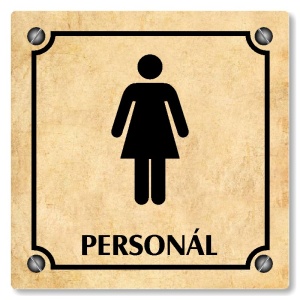 WC ženy personál, 148x148mm, pergamen, Kansas